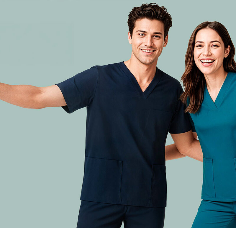 Biz Care healthcare uniforms and scrubs with custom embroidery by Finer Embroidery Albury Wodonga
