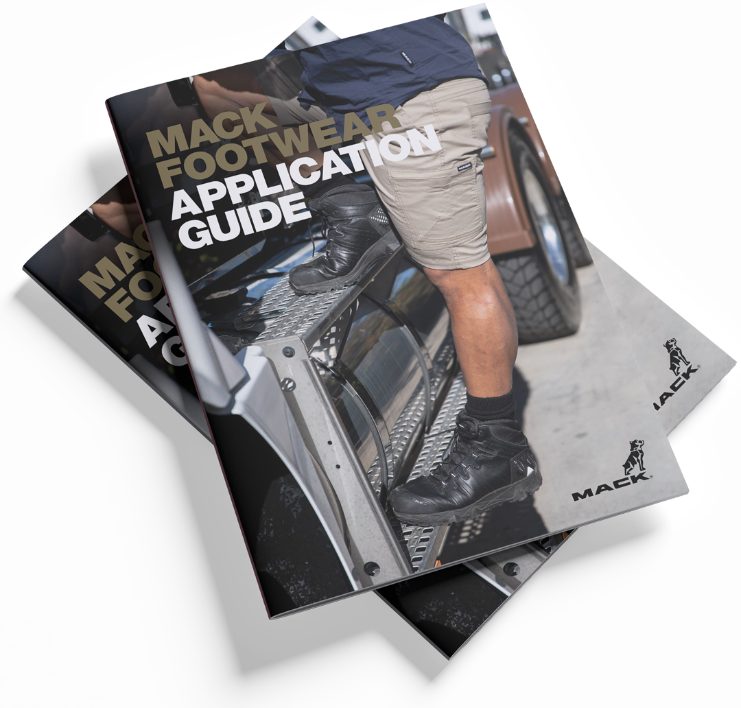 Mack footwear catalogue featuring safety boots designed for comfort movement and performance