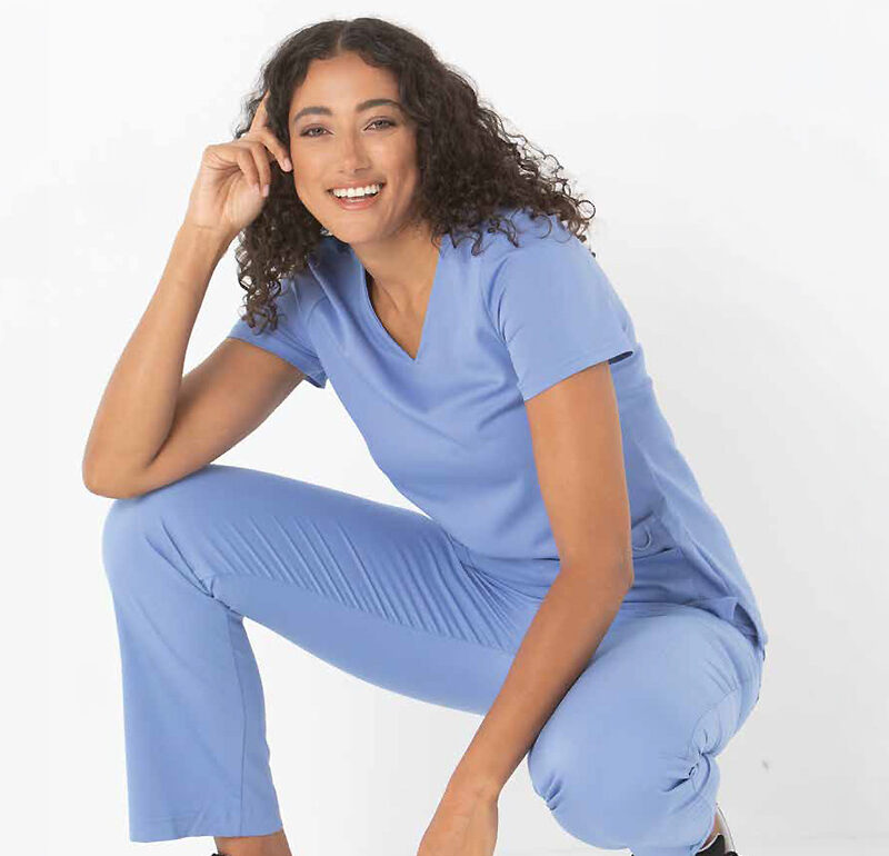 LSJ Collection healthcare uniform grey scrub top professional medical apparel Australia