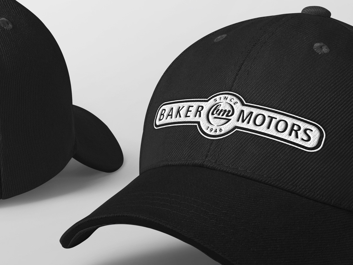 Finer Embroidery, Cap Embroidery, Baker Motors, Close-up of logo embroidery stitching on corporate uniform polo shirt